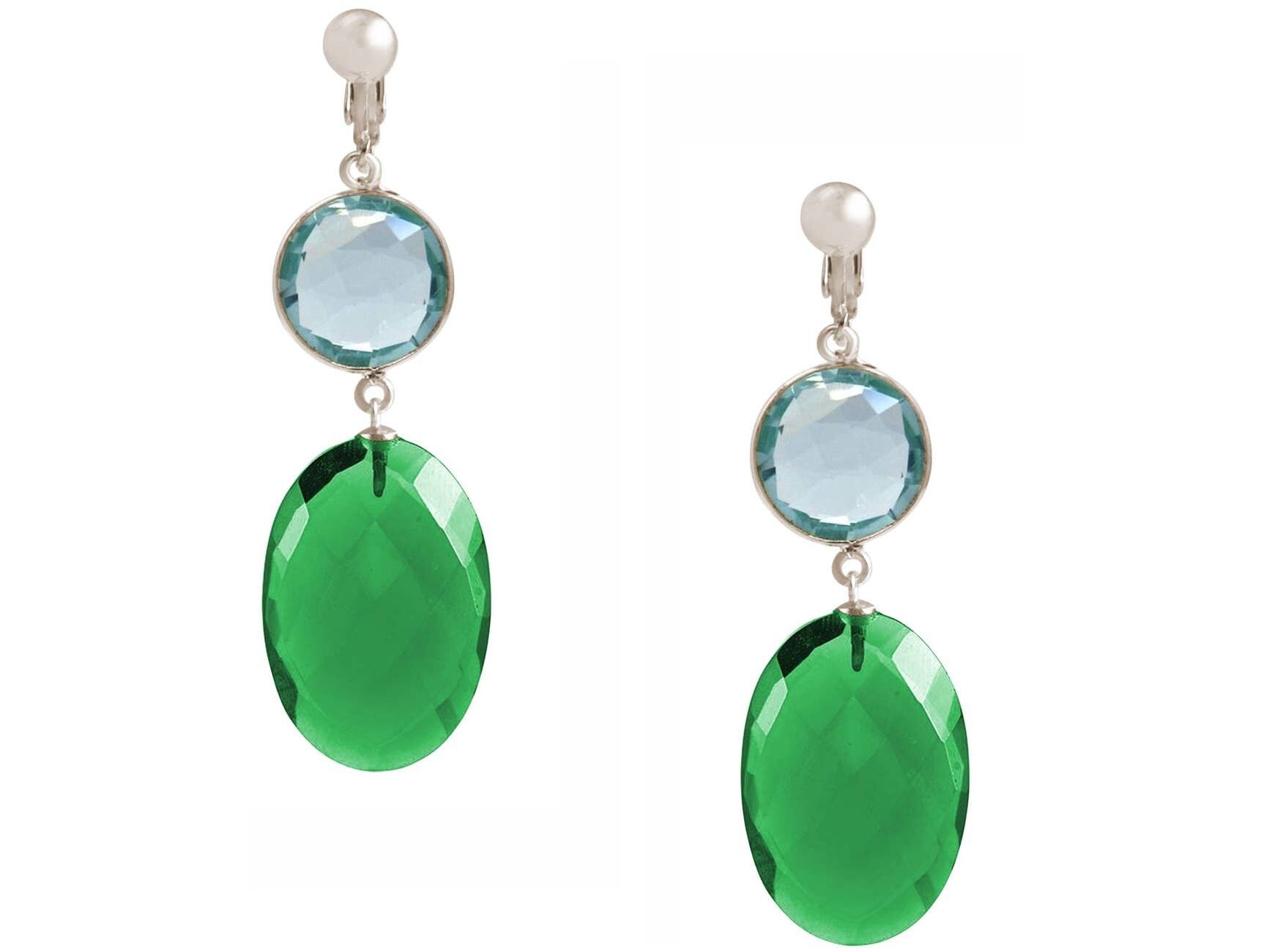 Orecchini a clip Gemshine con acquamarina azzurra