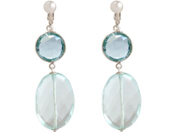 Gemshine - boucles d'oreilles clip avec quartz aigue-marine bleu clair 2