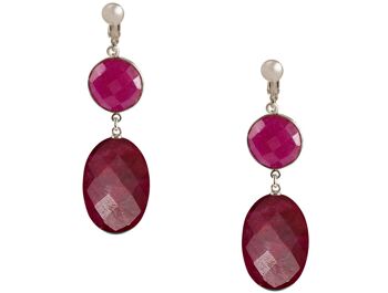 Boucles d'oreilles clip Gemshine avec pierres précieuses rubis rouge en argent 925 1