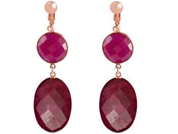 Boucles d'oreilles clip Gemshine avec pierres précieuses rubis rouge en argent 925 4
