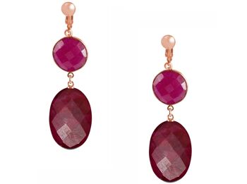 Boucles d'oreilles clip Gemshine avec pierres précieuses rubis rouge en argent 925 3