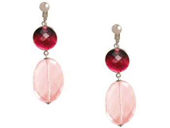 Boucles d'oreilles clip Gemshine avec pierres précieuses de quartz tourmaline rouge 1