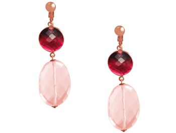 Boucles d'oreilles clip Gemshine avec pierres précieuses de quartz tourmaline rouge 3