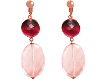 Boucles d'oreilles clip Gemshine avec pierres précieuses de quartz tourmaline rouge 4