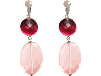 Boucles d'oreilles clip Gemshine avec pierres précieuses de quartz tourmaline rouge 2