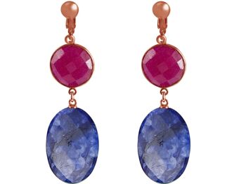 Boucles d'oreilles clip Gemshine avec saphir bleu profond 4