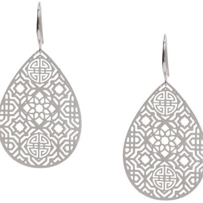 Gemshine - earrings with mandala teardrop pendant