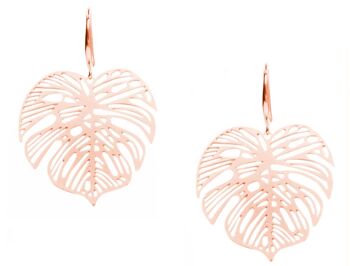 Boucles d'oreilles pendantes Gemshine avec Monstera, pendentif feuille tropicale 4