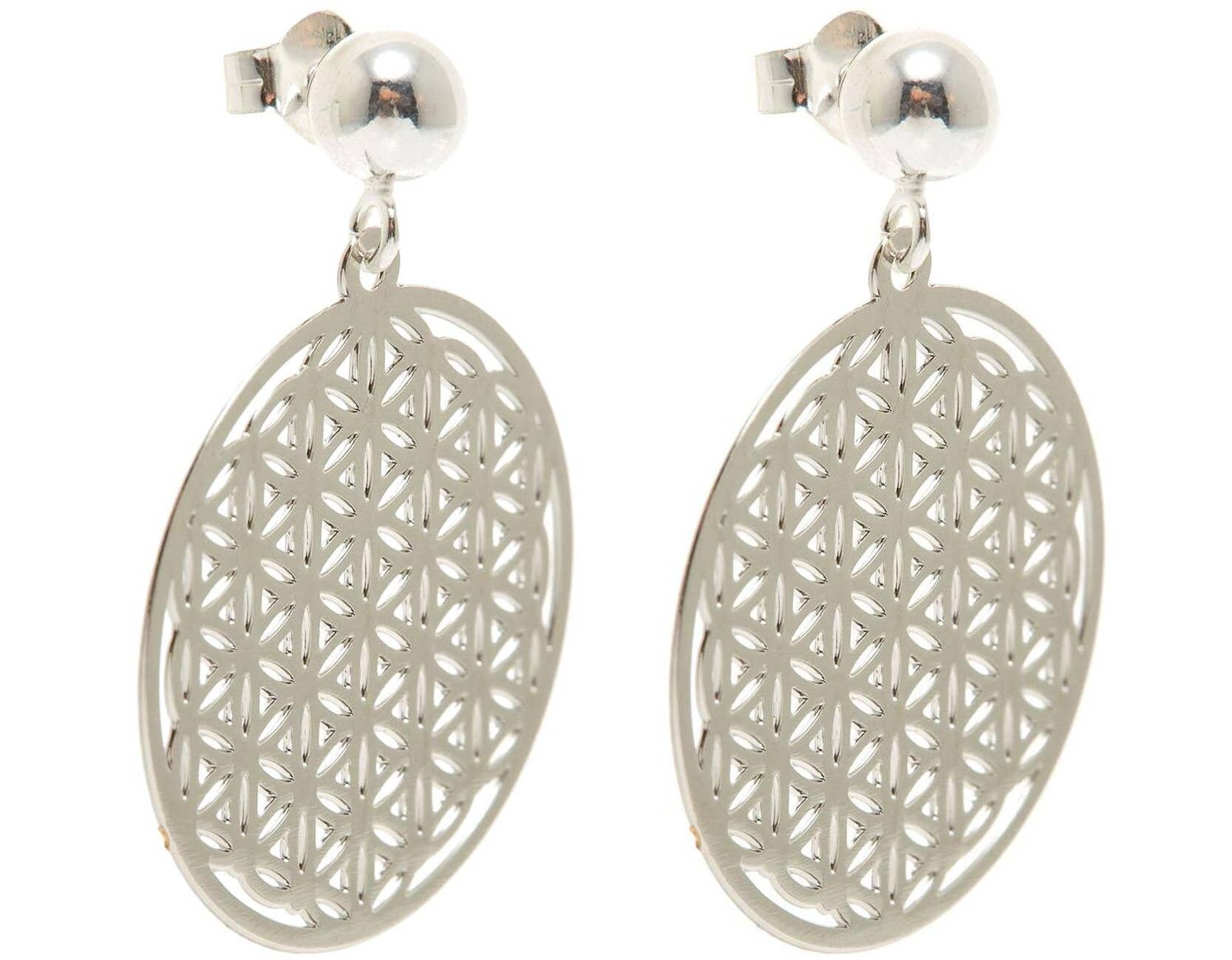 Orecchini Gemshine con Mandala Yoga Fiore della Vita rotondo