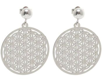 Boucles d'oreilles Gemshine avec Mandala Yoga Fleur de Vie ronde 4