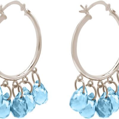 Boucles d'oreilles Gemshine Goutte de pierres précieuses de quartz aigue-marine.