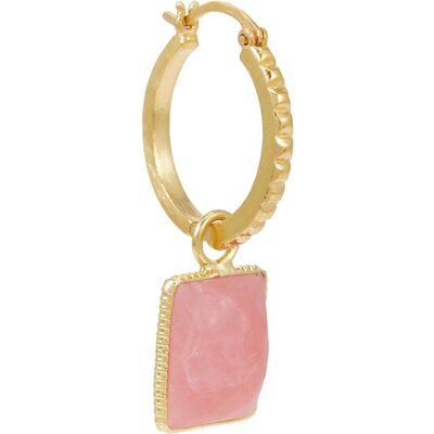 Pendientes de aro Gemshine con piedras preciosas de rodonita rosa