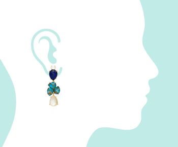 Boucles d'oreilles Gemshine DEEP BLUE avec lapis lazuli bleu 2