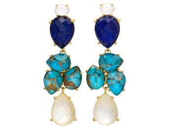 Boucles d'oreilles Gemshine DEEP BLUE avec lapis lazuli bleu 3