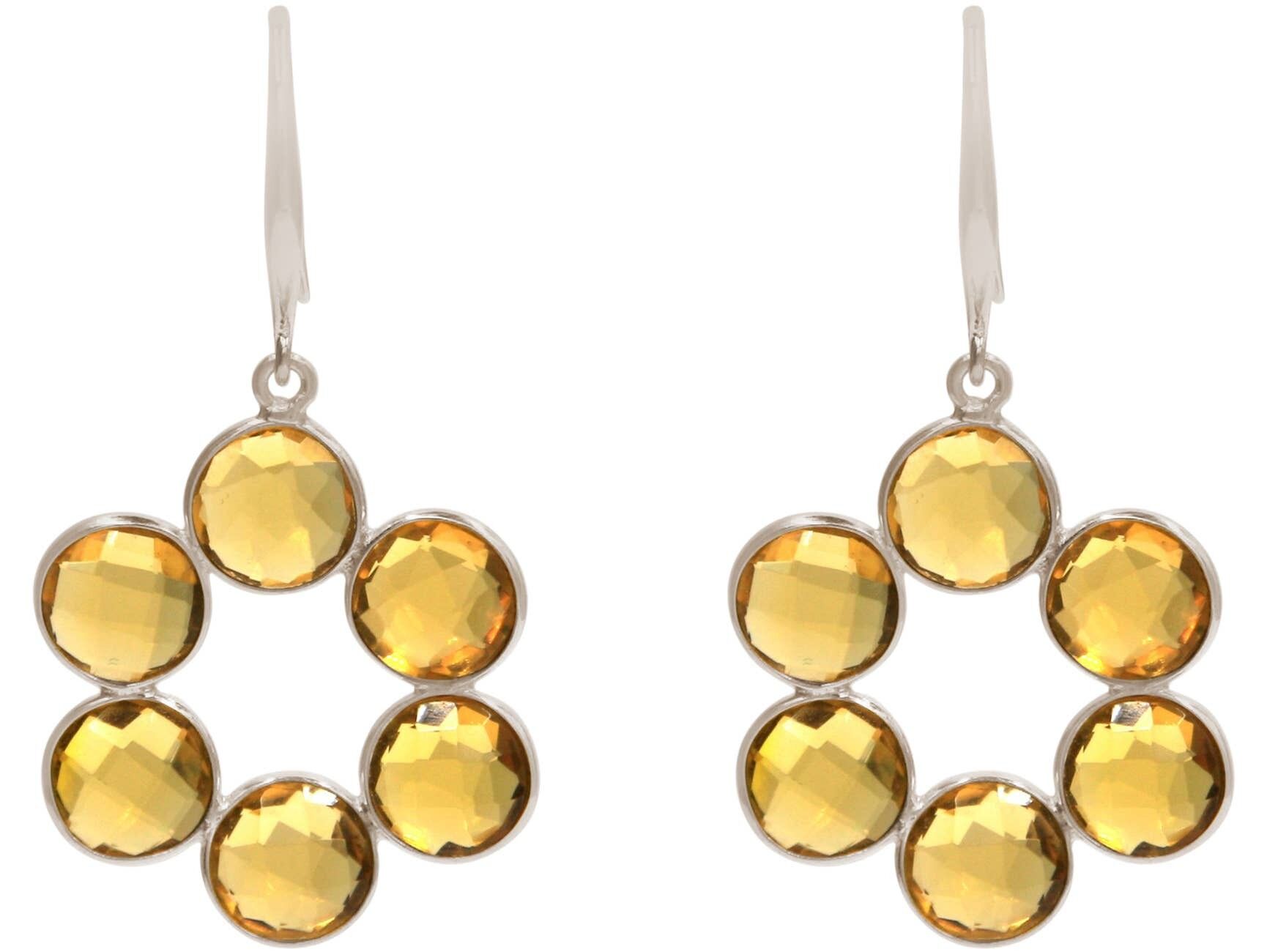 Orecchini Gemshine orecchini citrino giallo dorato in argento 925