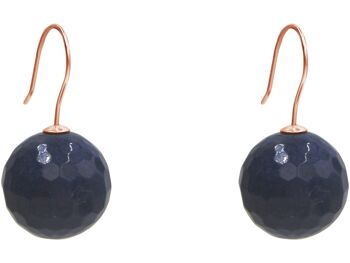 Boucles d'oreilles Gemshine avec pierre précieuse de lapis-lazuli bleu 3D 3