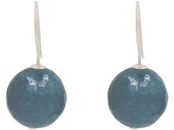 Boucles d'oreilles Gemshine avec pierre précieuse de calcédoine bleu denim 3D 2