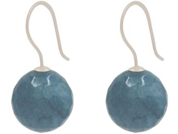 Boucles d'oreilles Gemshine avec pierre précieuse de calcédoine bleu denim 3D 1