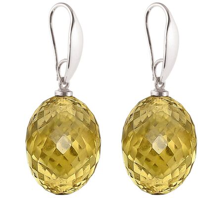 Gemshine earrings with 3-D golden yellow citrine ovals