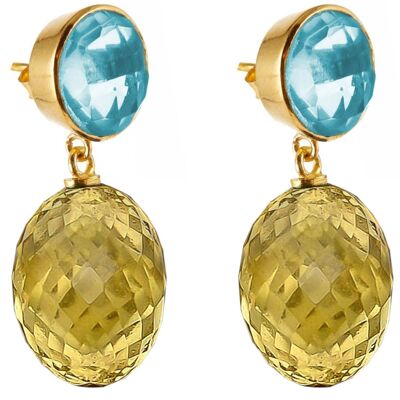 Gemshine - earrings with 3-D golden yellow citrine ovals