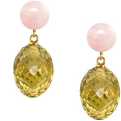 Gemshine Earr. with 3-D golden yellow citrine ovals