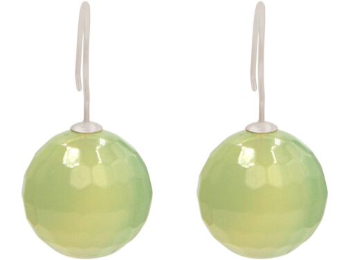 Gemshine Ohrringe mit 3-D grünen Jade Edelstein Kugeln