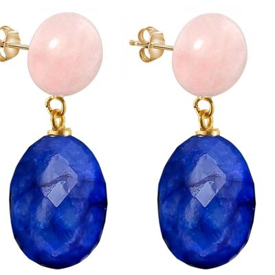 Gemshine earrings + 3-D deep blue sapphire ovals