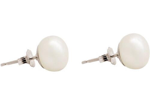 Gemshine Ohrringe mit 7 mm weißen Zuchtperlen in 925 Silber