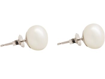 Boucles d'oreilles Gemshine avec perles de culture blanches de 7 mm en argent 925 1