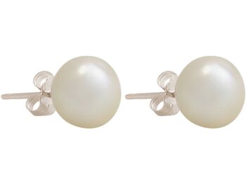 Boucles d'oreilles Gemshine avec perles de culture blanches de 7 mm en argent 925 2