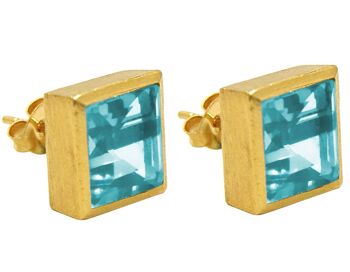 Boucles d'oreilles Gemshine avec quartz topaze bleue en aigue-marine 2