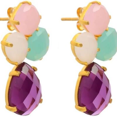 Gemshine earrings with chalcedony gemstone drops