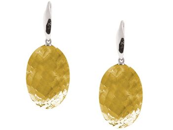 Boucles d'oreilles Gemshine avec pierres ovales citrine en or jaune 2