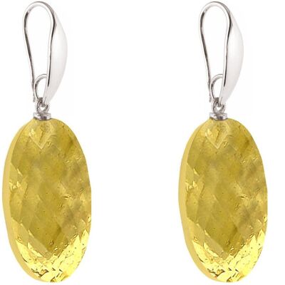 Boucles d'oreilles Gemshine avec pierres ovales citrine en or jaune
