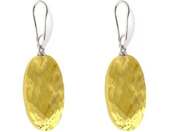 Boucles d'oreilles Gemshine avec pierres ovales citrine en or jaune 1