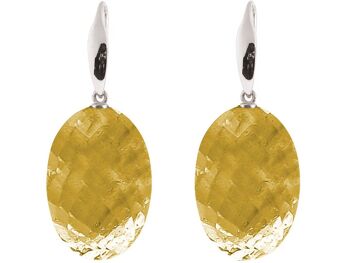 Boucles d'oreilles Gemshine avec pierres ovales citrine en or jaune 3