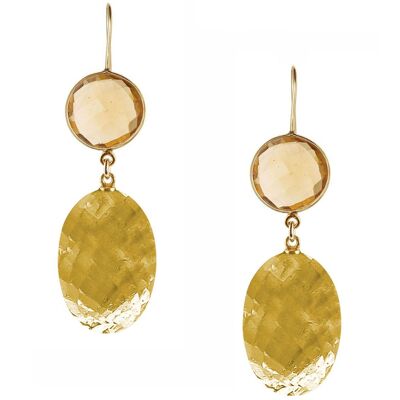 Gemshine earrings with golden yellow citrine ovals and rounds