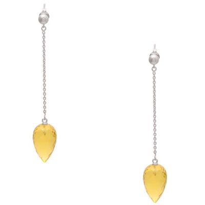 Pendientes Gemshine con gemas en forma de lágrima de citrino amarillo dorado