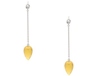 Boucles d'oreilles Gemshine avec des pierres précieuses en forme de larme de citrine jaune doré 1