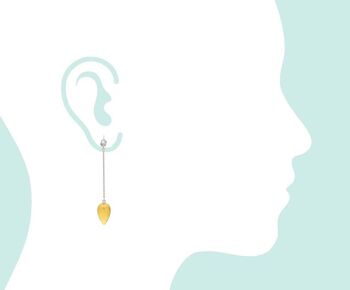 Boucles d'oreilles Gemshine avec des pierres précieuses en forme de larme de citrine jaune doré 2
