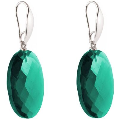 Gemshine earrings with green sparkling tourmaline quartz ovals