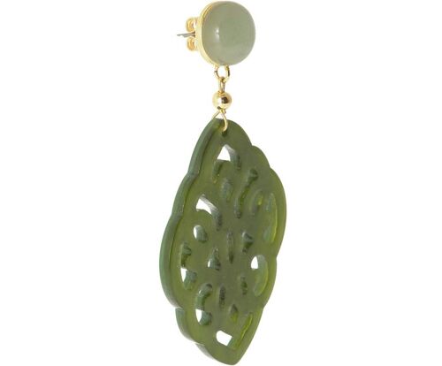 Gemshine Ohrringe mit grünen Chalcedon Edelstein Cabochons