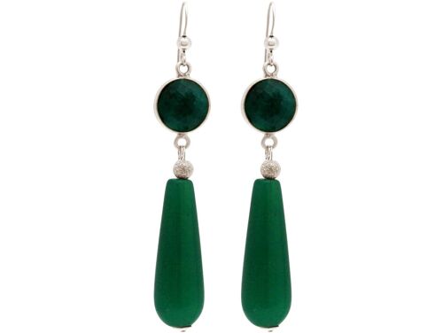 Gemshine Ohrringe mit grünen Smaragden und Jade Edelstein