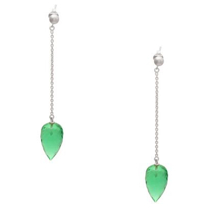 Pendientes Gemshine con gotas de cuarzo turmalina verde