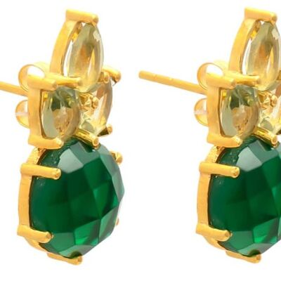 Gemshine Ohrringe mit grünen Turmalin Quarz und hellgrünen