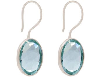 Boucles d'oreilles Gemshine avec quartz aigue-marine bleu clair. rond 1