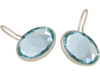 Boucles d'oreilles Gemshine avec quartz aigue-marine bleu clair. rond 2