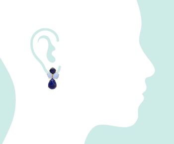 Boucles d'oreilles Gemshine avec gouttes de lapis-lazuli et calcédoine 3