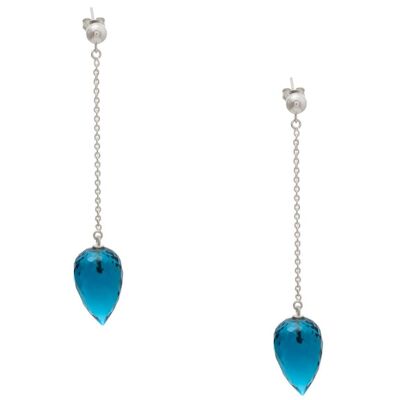 Gemshine Earrings with London Blue Topaz Quartz Drops