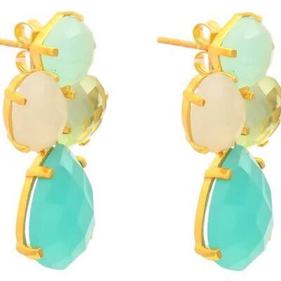 Gemshine earrings with sea green chalcedony gemstone